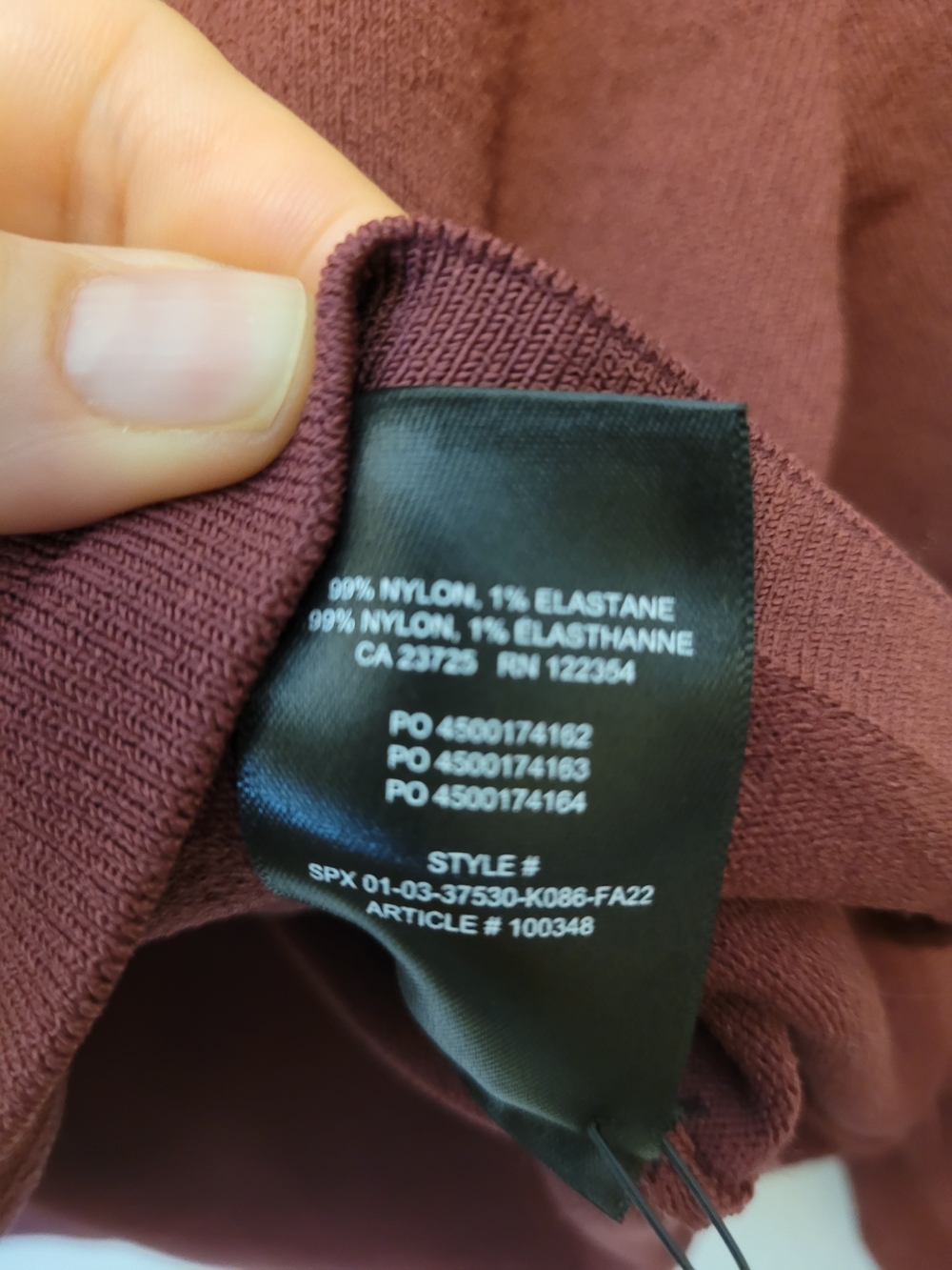 Babaton Contour Square Neck Long Sleeve Crop Top Mauve Pink Size Large - Picture 4 of 4